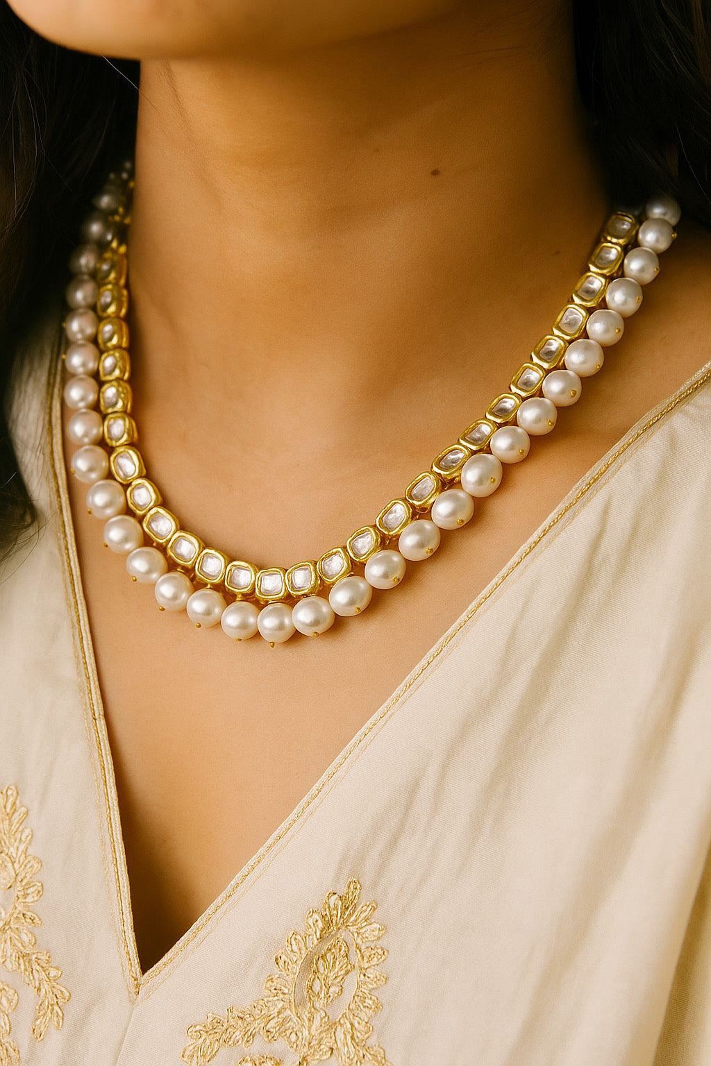 Pearl Kundan Necklace
