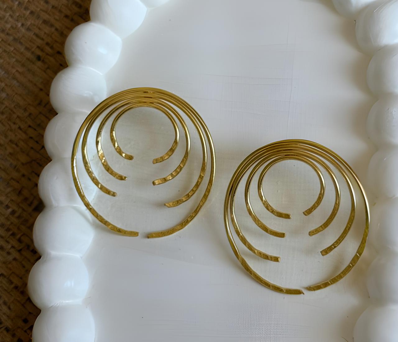 Half Circle Layered Earrings