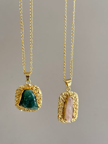 Raw Stone Pendant (Pack of Two)