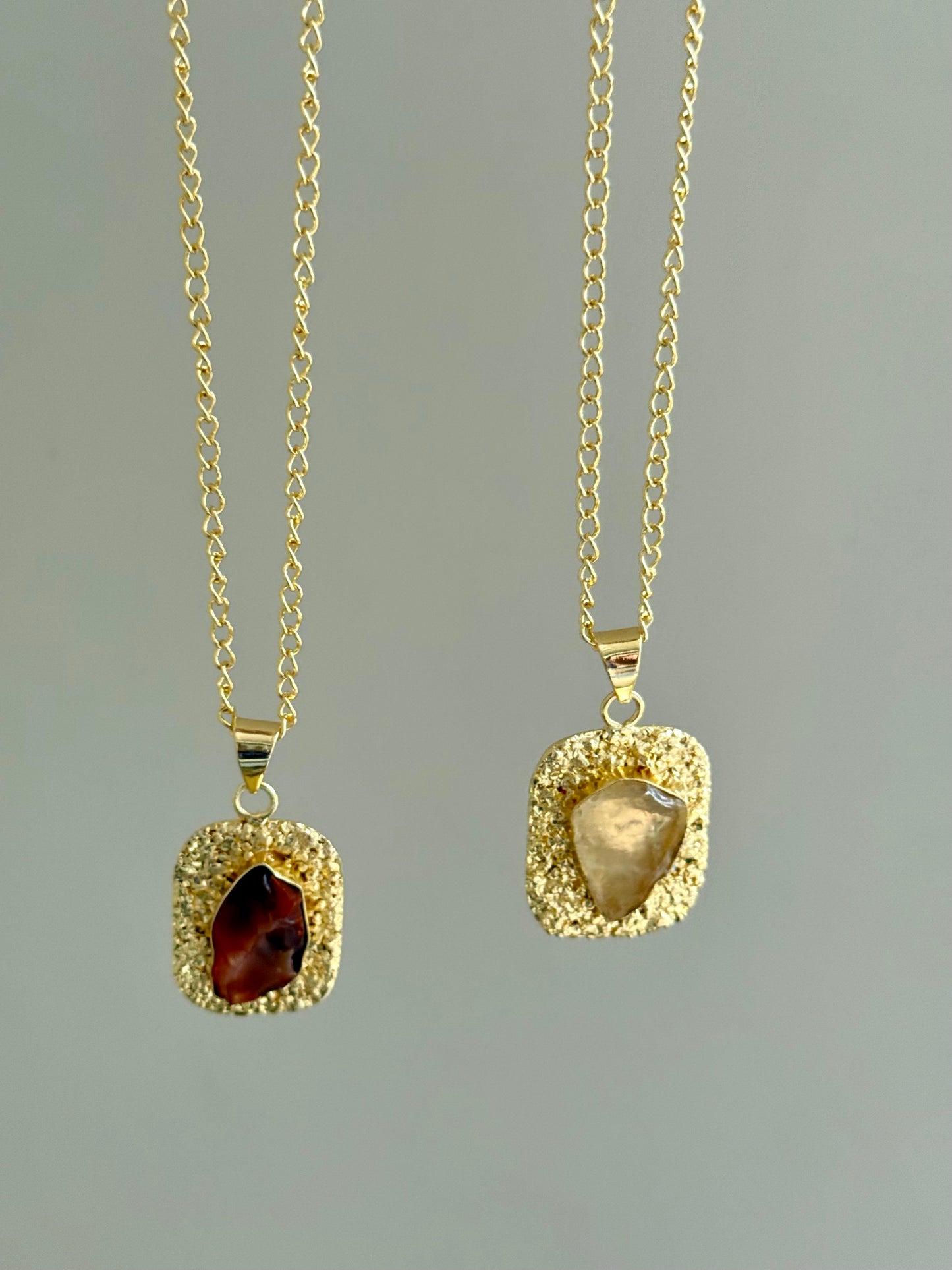 Raw Stone Pendant (Pack Of Two)