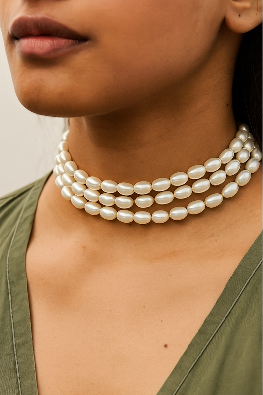 White Beaded Choker