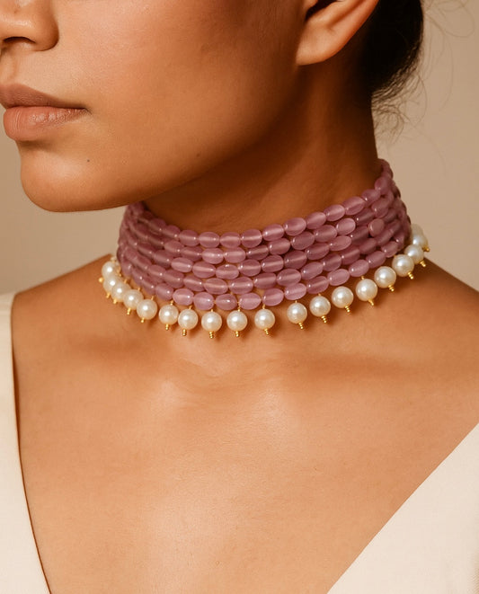 Pink Beads Choker