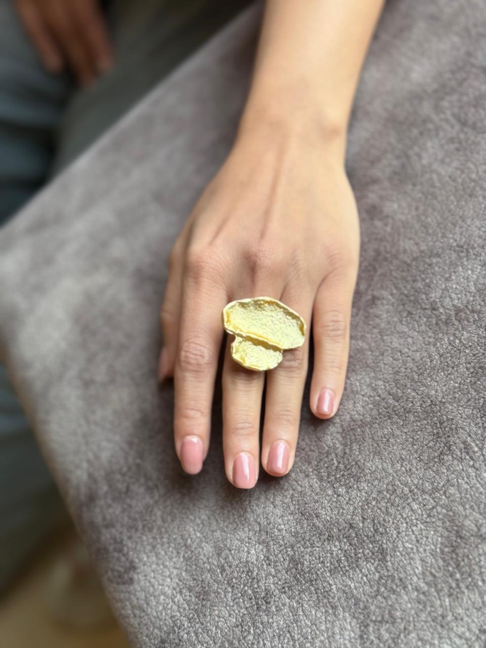 Crinkle Brass Ring
