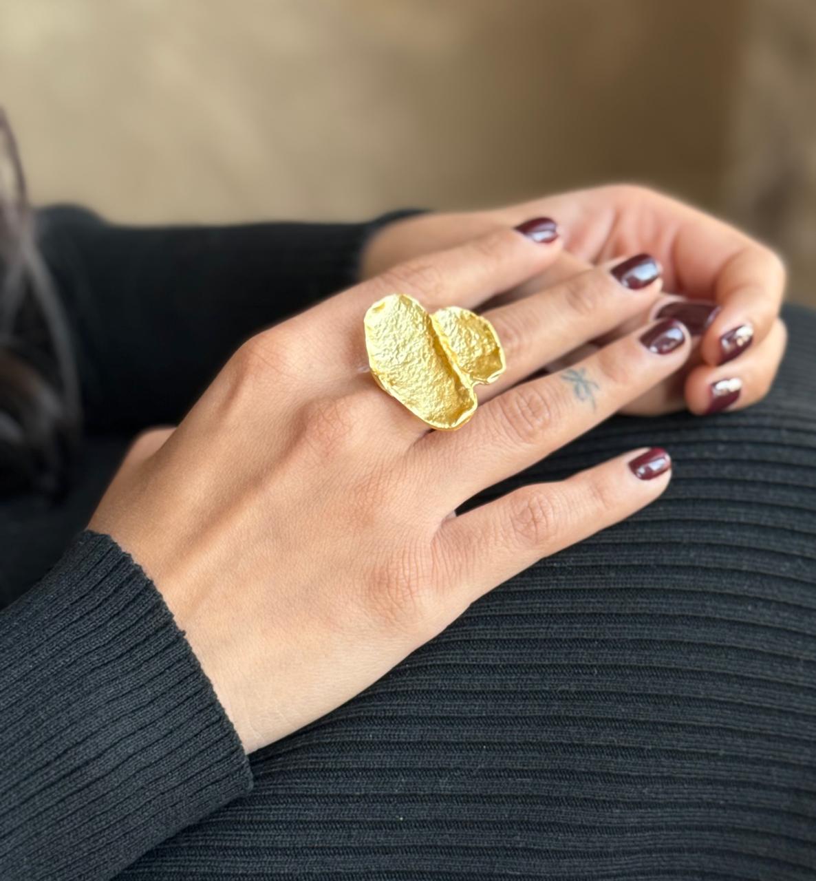 Crinkle Brass Ring