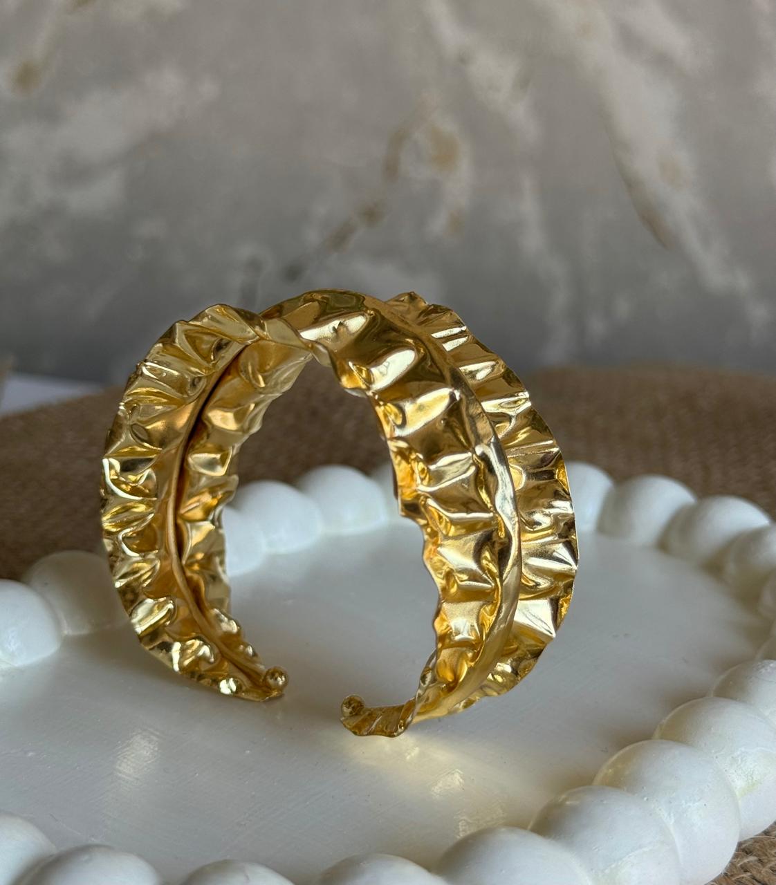 Crinkled Brass Bracelet