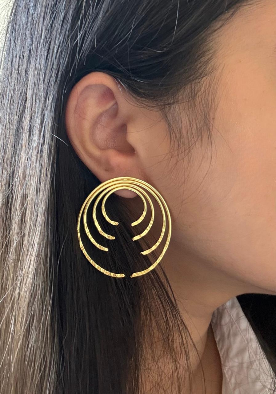 Half Circle Layered Earrings