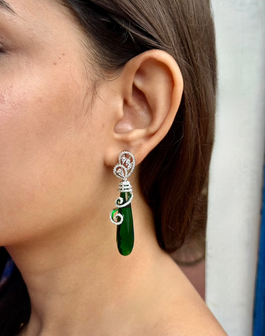 EMERALD WITH AMERICAN DIAMOND CZ